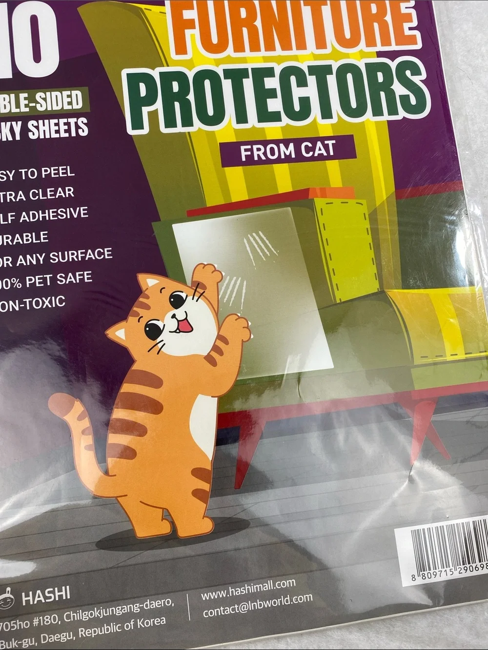 SHASHI Cat Furniture Protectors - Purple, Green, Orange
